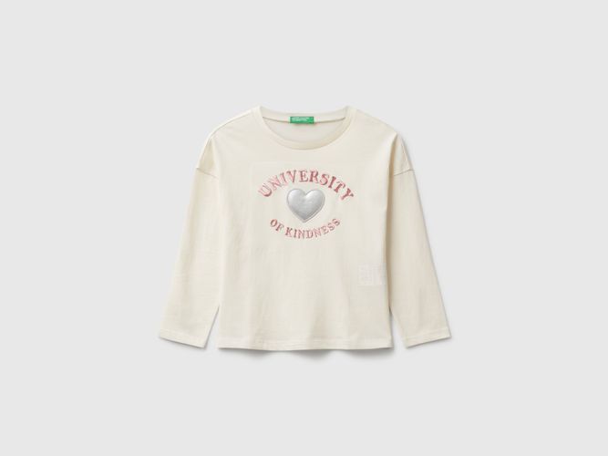 Benetton, T-shirt Avec Application, Taille: 4-5, Crème, Enfants - United Colors of Benetton - Modalova