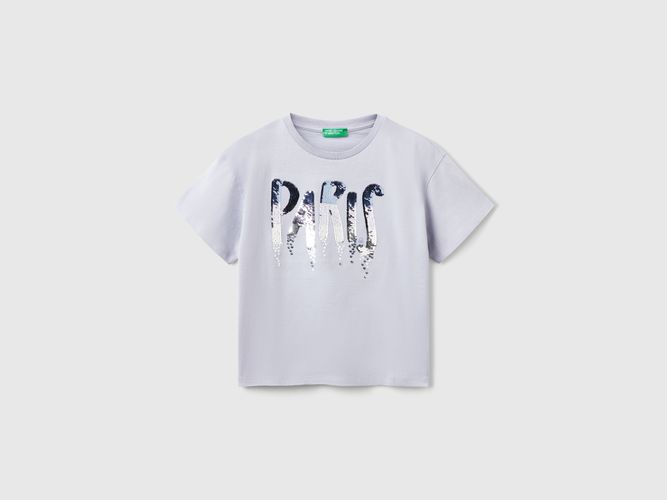 Benetton, T-shirt Avec Imprimé Et Paillettes, taille 2XL, Bleu Pervenche, Enfants - United Colors of Benetton - Modalova