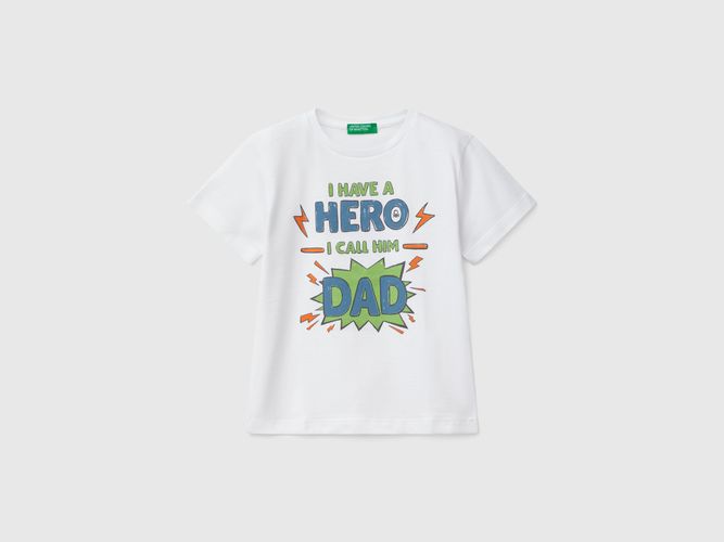 Benetton, T-shirt En Coton Avec Imprimé, taille 3-4, Blanc, Enfants - United Colors of Benetton - Modalova