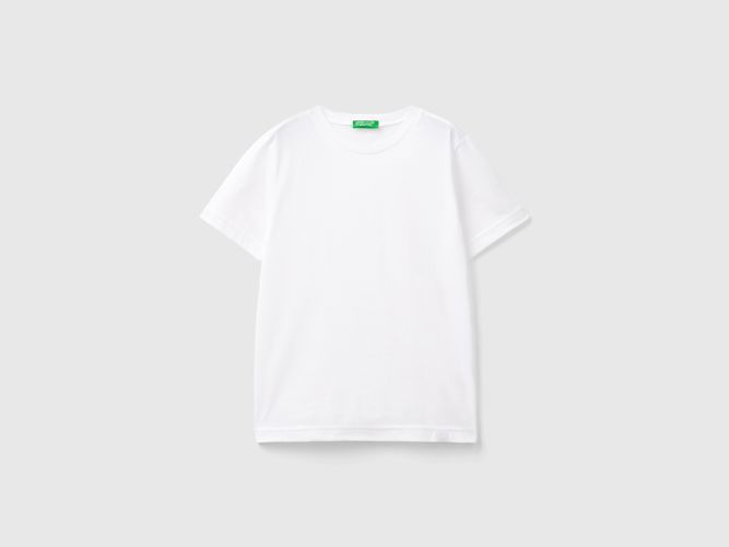 Benetton, T-shirt À Manches Courtes En Coton, taille 2XL, Blanc, Enfants - United Colors of Benetton - Modalova