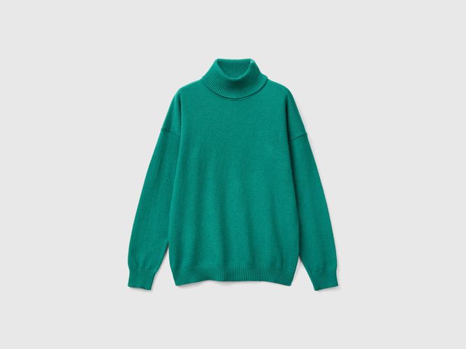 Benetton, Pull À Col Montant En Mélange De Laine Et De Cachemire, taille M, Vert Foncé, Enfants - United Colors of Benetton - Modalova