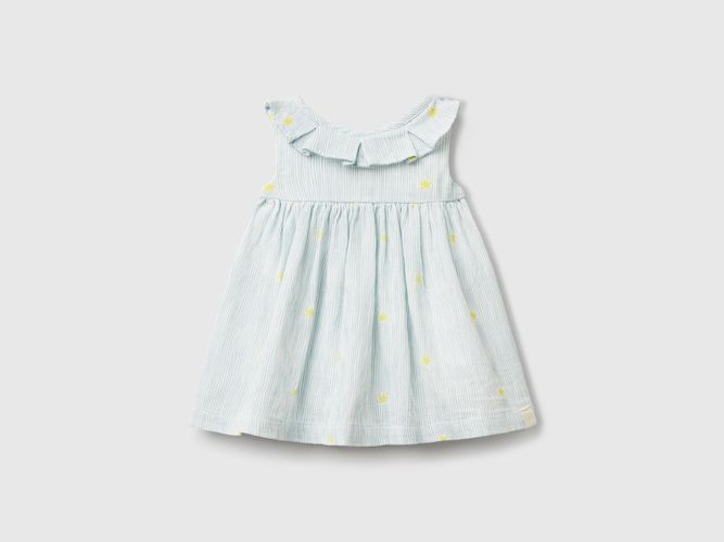 Benetton, Robe À Col Volanté, taille 1-3, Bleu Clair, Enfants - United Colors of Benetton - Modalova
