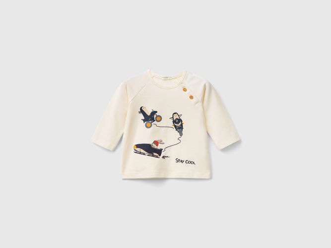 Benetton, T-shirt À Imprimé Animaux, taille 0-1, Crème, Enfants - United Colors of Benetton - Modalova