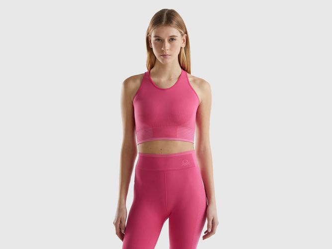 Benetton, Top Crop Sportivo Senza Cuciture, taglia M, Fucsia, Donna - United Colors of Benetton - Modalova