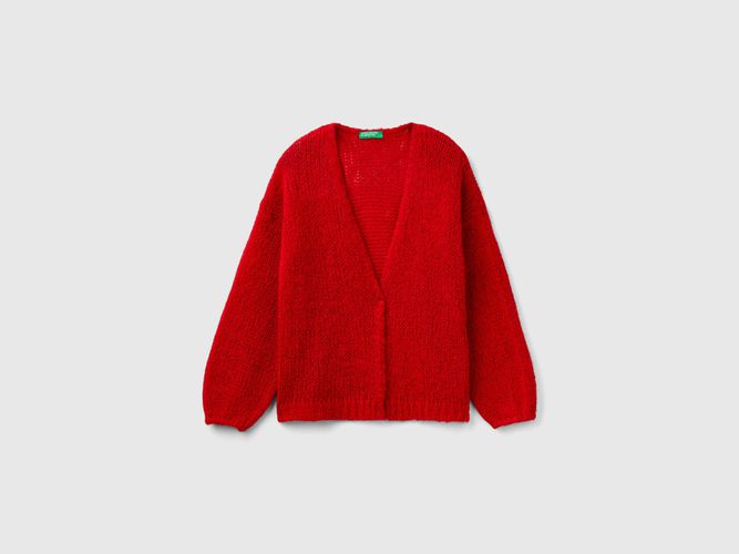 Benetton, Gilet Oversize En Laine Mélangée, taille 2XL, Rouge, Enfants - United Colors of Benetton - Modalova