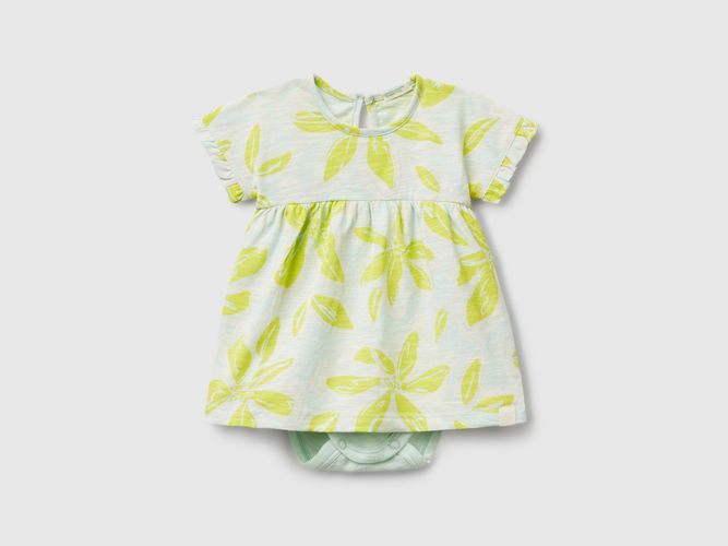 Benetton, Robe À Imprimé Fleuri, taille 3-6, Vert Clair, Enfants - United Colors of Benetton - Modalova
