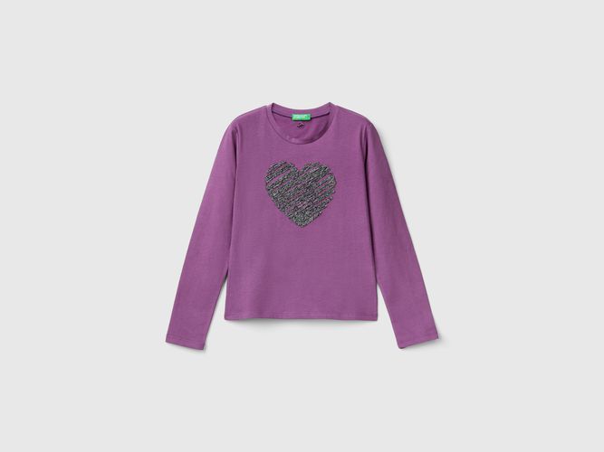 Benetton, T-shirt À Broderie En Lurex, taille 2XL, , Enfants - United Colors of Benetton - Modalova