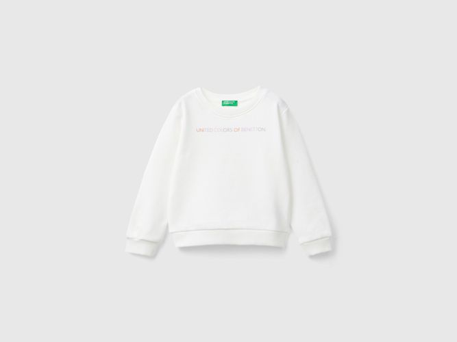 Benetton, Sweat En 100 % Coton Bio À Logo, taille 12-18, Crème, Enfants - United Colors of Benetton - Modalova