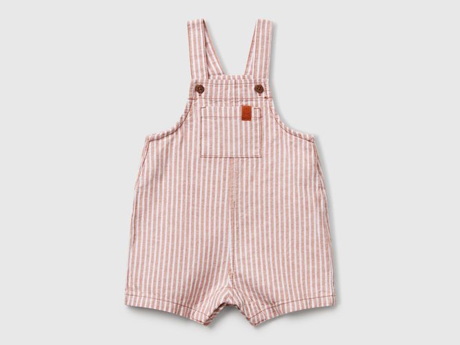 Benetton, Salopette Rayée En Lin Mélangé, taille 1-3, Rouge, Enfants - United Colors of Benetton - Modalova