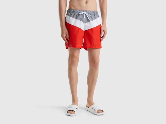 Benetton, Boxer Mare Color Block, taglia M, Rosso, Uomo - United Colors of Benetton - Modalova