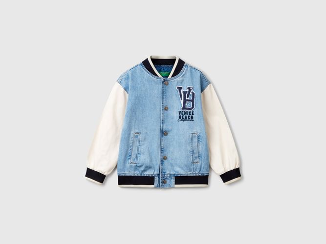 Benetton, Blouson Aviateur En Jean, taille 3XL, Bleu Clair, Enfants - United Colors of Benetton - Modalova
