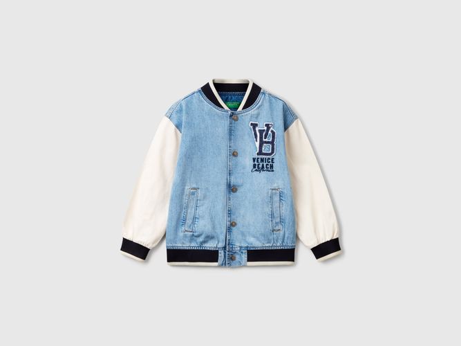 Benetton, Blouson Aviateur En Jean, taille S, Bleu Clair, Enfants - United Colors of Benetton - Modalova
