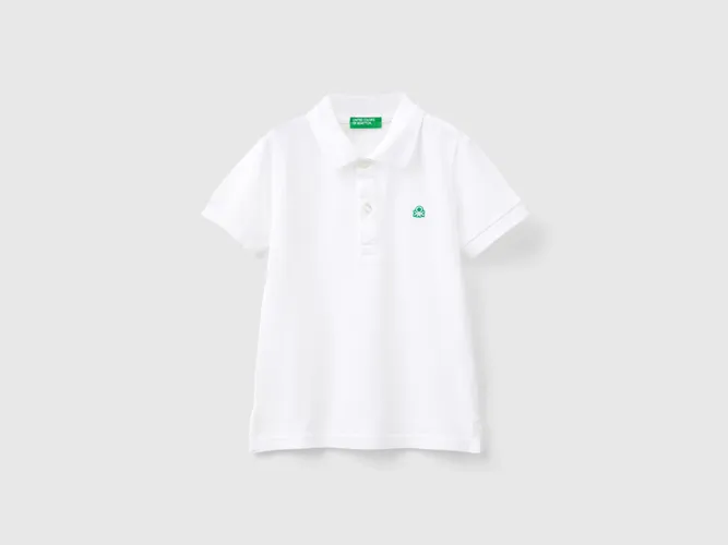 Benetton, Polo À Manches Courtes En Coton Bio, taille 12-18, Blanc, Enfants - United Colors of Benetton - Modalova