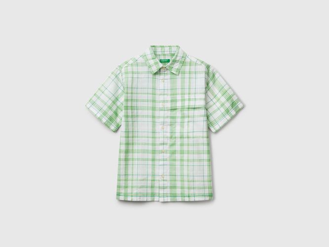 Benetton, Chemise Oversize À Carreaux, taille 2XL, Vert, Enfants - United Colors of Benetton - Modalova
