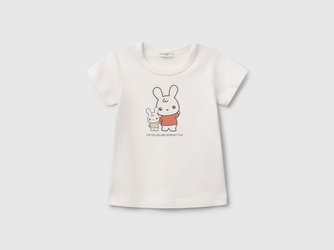 Benetton, T-shirt En Coton, taille 1-3, Crème, Enfants - United Colors of Benetton - Modalova