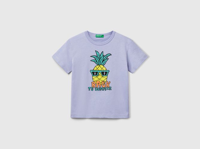 Benetton, T-shirt En Coton Bio Avec Imprimé, taille 12-18, Lilas, Enfants - United Colors of Benetton - Modalova