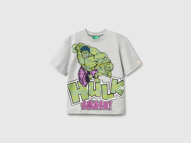 Benetton, T-shirt Marvel Hulk En Coton, taille 12-18, Gris, Enfants - United Colors of Benetton - Modalova