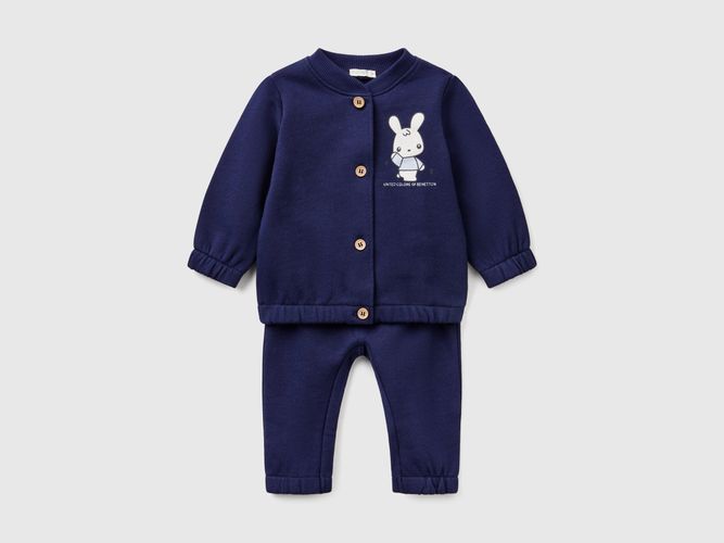 Benetton, Ensemble En Molleton De Coton, taille 0-1, Bleu Foncé, Enfants - United Colors of Benetton - Modalova