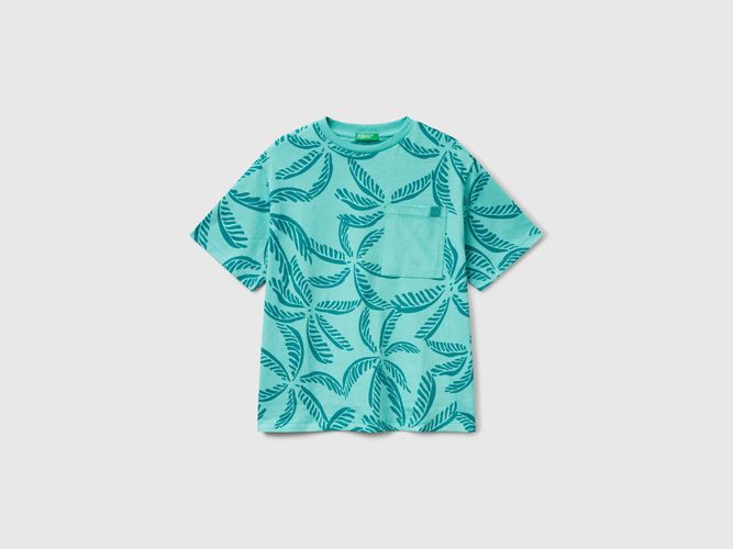 Benetton, T-shirt Vert À Imprimé Tropical, taille 2XL, Vert, Enfants - United Colors of Benetton - Modalova