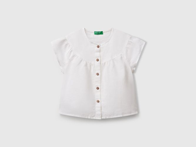 Benetton, Blouse En Lin Mélangé, taille 12-18, Blanc, Enfants - United Colors of Benetton - Modalova