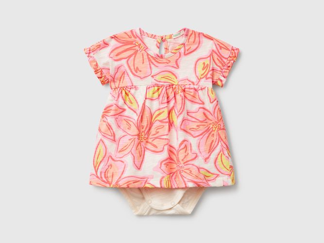 Benetton, Robe À Imprimé Fleuri, taille 0-1, Rose Pêche, Enfants - United Colors of Benetton - Modalova
