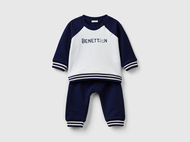 Benetton, Completino In Felpa Leggera, taglia 74, Blu Scuro, Bambini - United Colors of Benetton - Modalova