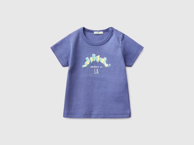 Benetton, T-shirt À Manches Courtes En Coton, taille 1-3, Bleu, Enfants - United Colors of Benetton - Modalova