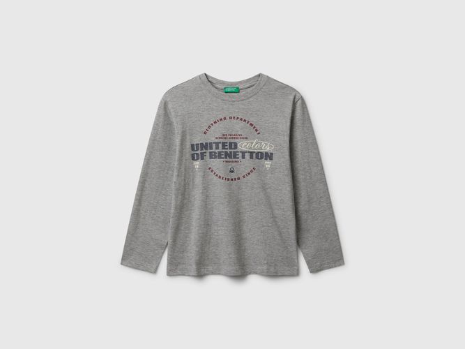 Benetton, T-shirt En Coton, Taille: L, Gris Clair, Enfants - United Colors of Benetton - Modalova
