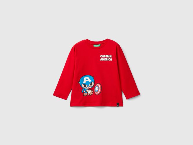 Benetton, T-shirt ©marvel Capitan America Rossa, taglia 104, Rosso, Bambini - United Colors of Benetton - Modalova