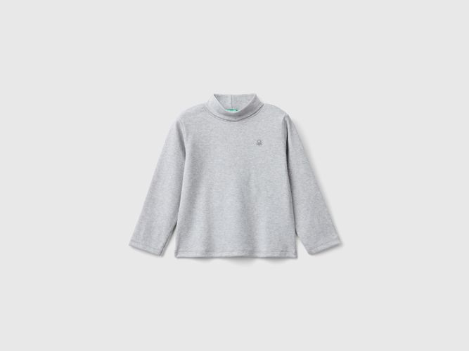 Benetton, T-shirt Lupetto A Costine, taglia 82, Grigio Chiaro, Bambini - United Colors of Benetton - Modalova