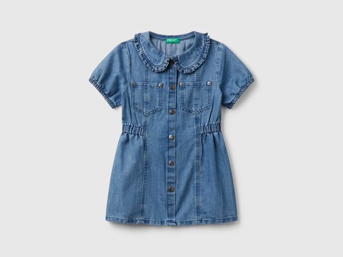 Benetton, Robe À Col Chambray, taille 12-18, Bleu Clair, Enfants - United Colors of Benetton - Modalova