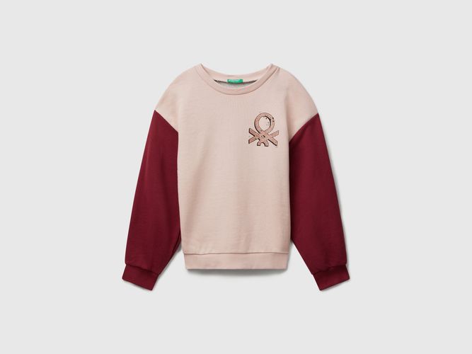 Benetton, Sweat-shirt À Imprimé Logo Pailleté, taille 2XL, Crème, Enfants - United Colors of Benetton - Modalova