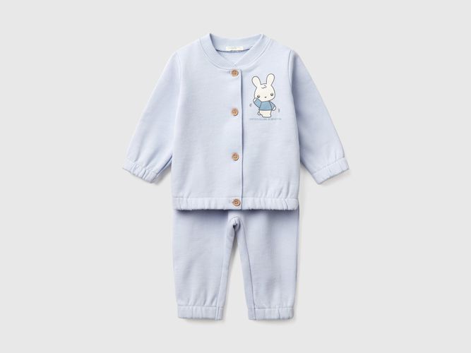 Benetton, Ensemble En Molleton De Coton, taille 0-1, Bleu Ciel, Enfants - United Colors of Benetton - Modalova