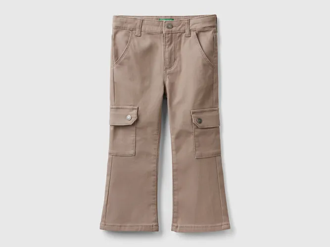 Benetton, Pantalon Cargo Pattes D'eph, taille 12-18, Tourterelle, Enfants - United Colors of Benetton - Modalova