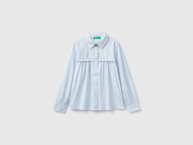 Benetton, Chemise À Empiècement Ruché, taille M, Bleu Ciel, Enfants - United Colors of Benetton - Modalova