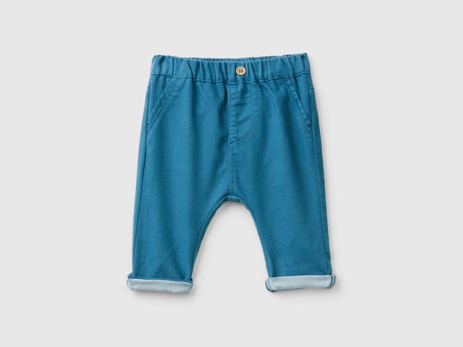 Benetton, Pantalon En Coton Mélangé Stretch, taille 1-3, Bleu Horizon, Enfants - United Colors of Benetton - Modalova