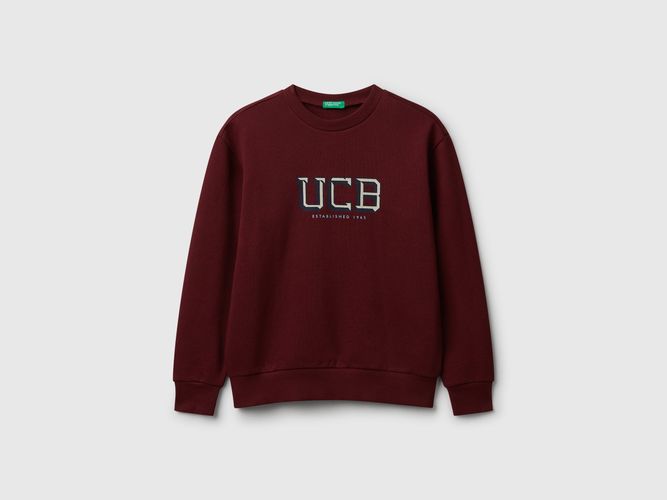 Benetton, Sweat-shirt En Coton Avec Logo, Taille: 2XL, Bordeaux, Enfants - United Colors of Benetton - Modalova