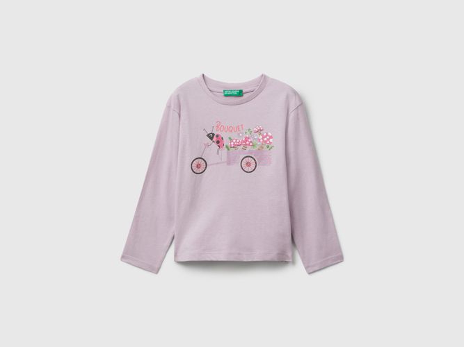 Benetton, T-shirt En Coton Avec Imprimé Pailleté, Taille: 18-24, Enfants - United Colors of Benetton - Modalova