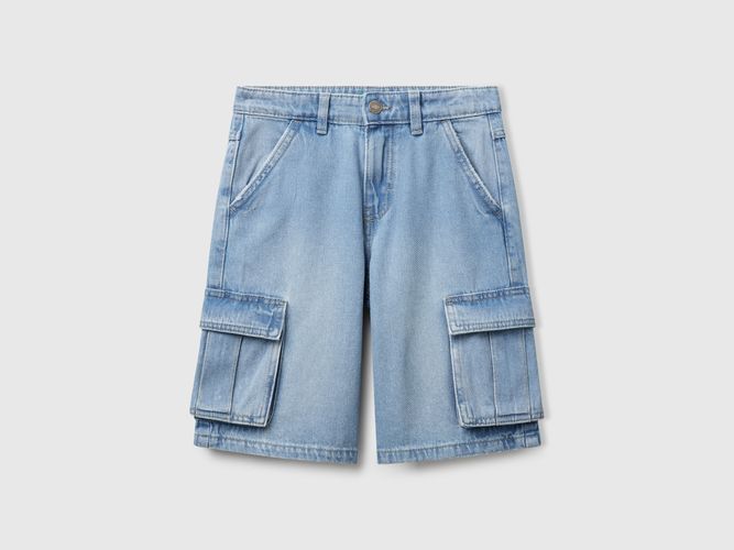Benetton, Short Cargo Droit, taille M, Bleu Clair, Enfants - United Colors of Benetton - Modalova