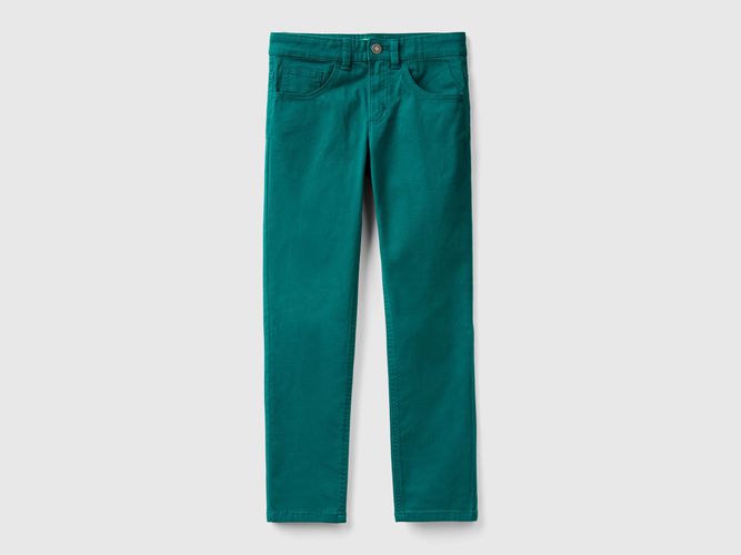 Benetton, Pantaloni Slim Fit Cinque Tasche, taglia M, Verde Scuro, Bambini - United Colors of Benetton - Modalova