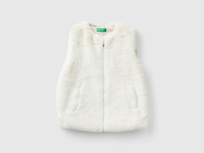 Benetton, Veste Sans Manches En Fourrure Synthétique, taille 2XL, Crème, Enfants - United Colors of Benetton - Modalova