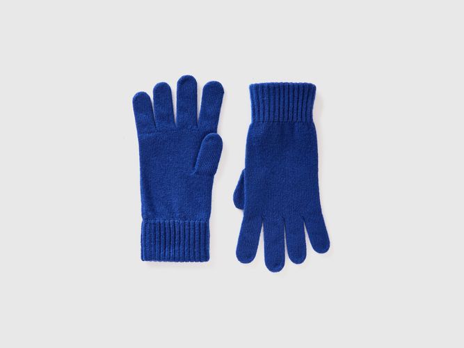 Benetton, Gants En Pur Laine Vierge, taille L, Bleu Foncé - United Colors of Benetton - Modalova