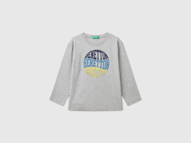 Benetton, T-shirt En Coton, taille 12-18, Gris Clair, Enfants - United Colors of Benetton - Modalova