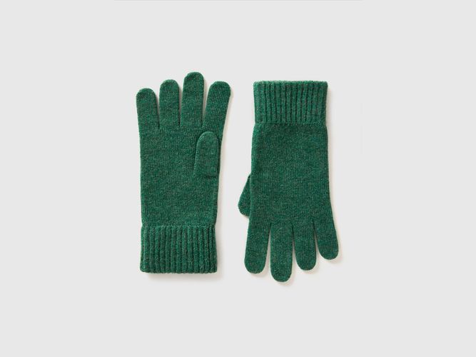 Benetton, Gants En Pur Laine Vierge, taille L, Vert - United Colors of Benetton - Modalova