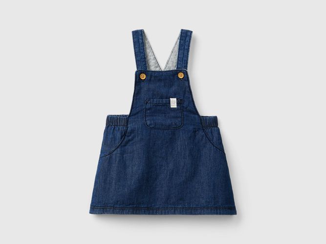 Benetton, Gonna Salopette In Chambray, taglia 82, Blu, Bambini - United Colors of Benetton - Modalova