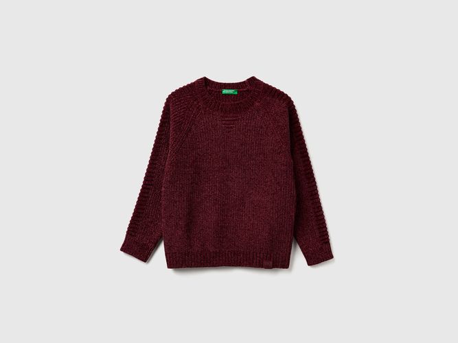 Benetton, Pull Ras Du Cou En Chenille, Taille: 2XL, Bordeaux, Enfants - United Colors of Benetton - Modalova