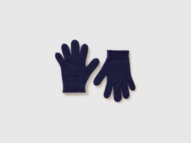 Benetton, Gants En Mélange De Laine Stretch, taille 1-3, Bleu Foncé, Enfants - United Colors of Benetton - Modalova