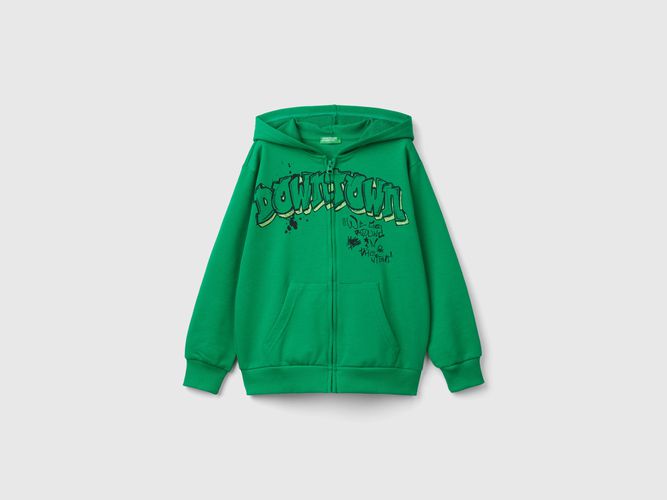 Benetton, Sweat Zippé À Imprimé, taille 2XL, Vert, Enfants - United Colors of Benetton - Modalova