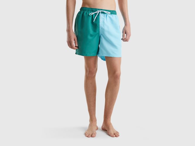 Benetton, Costume Boxer Color Block, taglia L, Verde, Uomo - United Colors of Benetton - Modalova