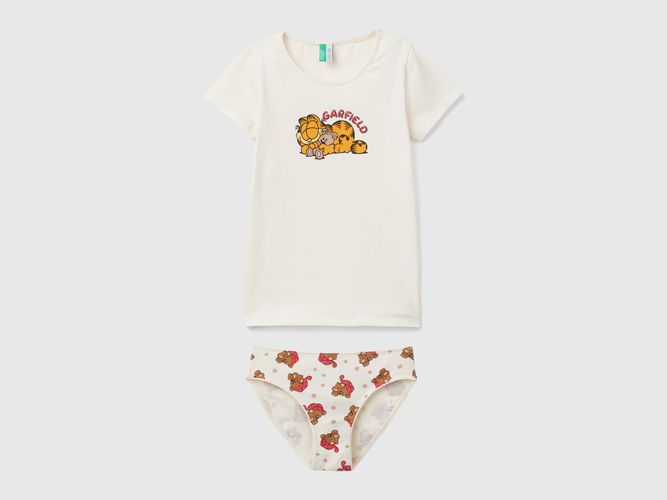 Benetton, Ensemble Culotte Et T-shirt Garfield 2024 By Paws, Inc., taille 18-24, Crème, Enfants - United Colors of Benetton - Modalova